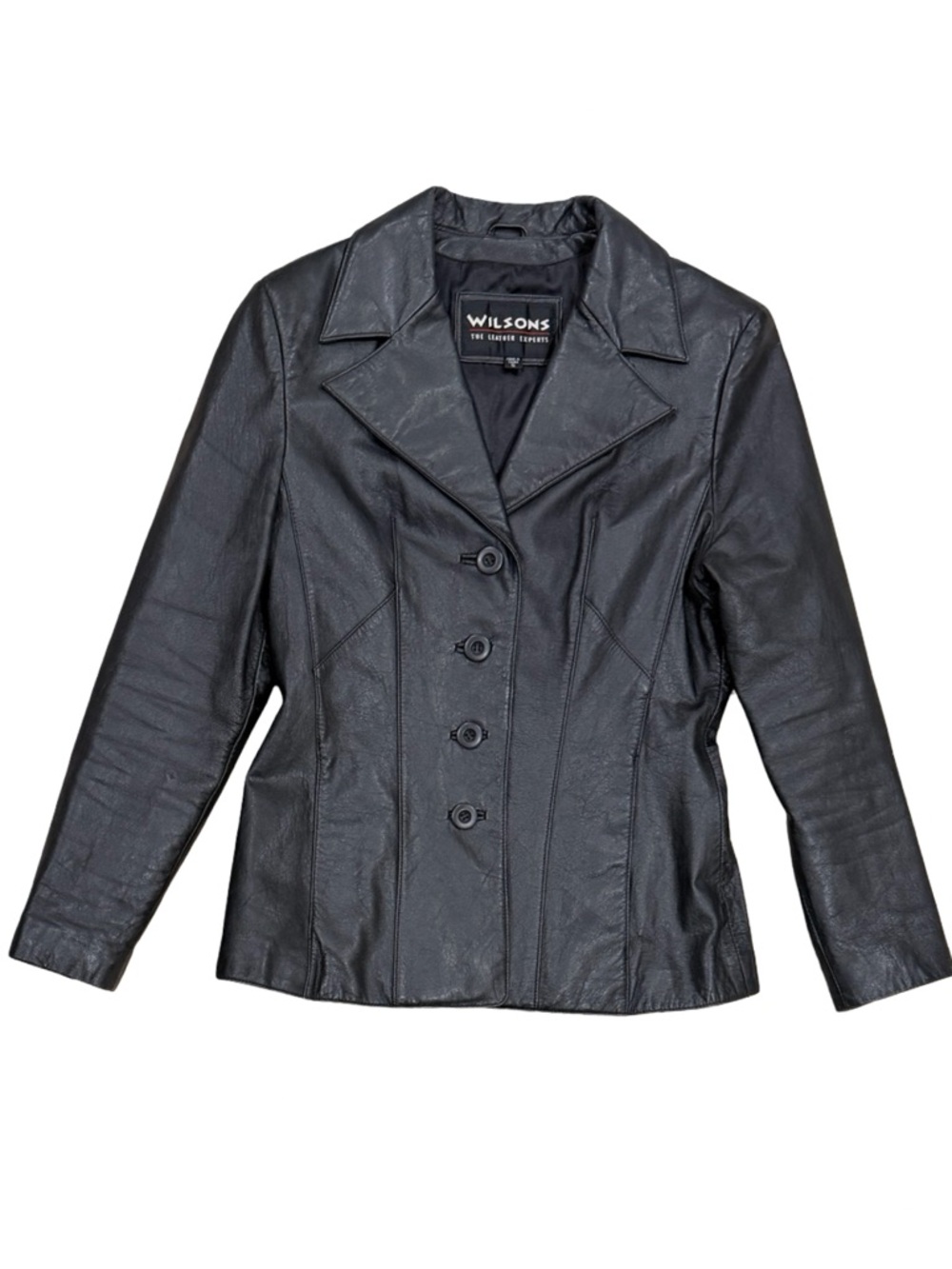 Vintage Wilsons Leather Blazer Button Down Jacket In Black